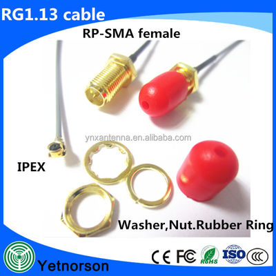 V.S.W.R≤1.5 50 OHM 10cm RG1.13 Jumper Cable with SMA-Female to U.FL IPX Connector