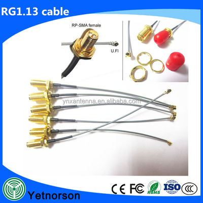 V.S.W.R≤1.5 50 OHM 10cm RG1.13 Jumper Cable with SMA-Female to U.FL IPX Connector