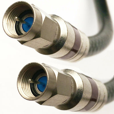Low Loss 75 Ohm RG11 Coaxial Cable for UHF VHF HDTV CATV F Type Brass Connector