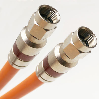 Low Loss 75 Ohm RG11 Coaxial Cable for UHF VHF HDTV CATV F Type Brass Connector
