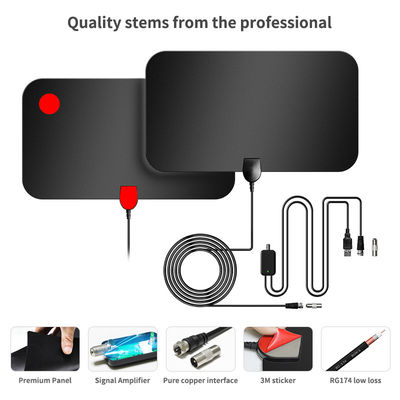 60 Miles Amplifier Signal Booster Flat HD Digital Indoor Antenna For Tv and Performance
