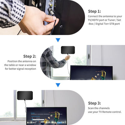 4k Boster Uhf Flat Hd Indoor Digital Cable Adapter Female Tv Antenna for Clear Reception