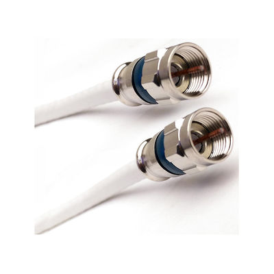 F6 Bare Copper TV Cable for CCTV System Steel Wire Messenger Male RF CATV Connector
