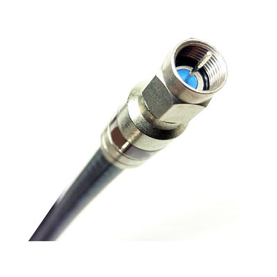 F6 Bare Copper TV Cable for CCTV System Steel Wire Messenger Male RF CATV Connector