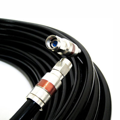 F6 Bare Copper TV Cable for CCTV System Steel Wire Messenger Male RF CATV Connector