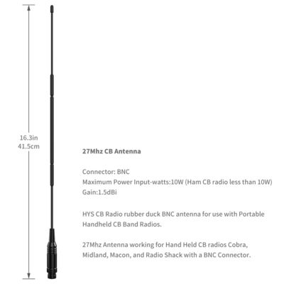 VSWR 1.5 1 High Gain 144-170MHz Whip Mobile Tactical Antenna with BNC Male Connector