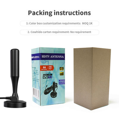 Indoor TV Antenna with Magnetic Base and VHF 174-240MHz/UHF 470-862MHz Frequency