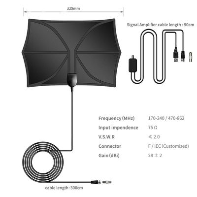 Enhance Your TV Reception with VHF 174-230mhz/UHF470-862mhz TV Antenna and Amplifier
