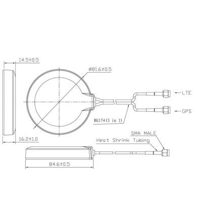 5 In 1 Mini Internal Passive External Marinated RTK GNSS LTE GSM WiFi 4G MIMO Car GPS Combo Antenna