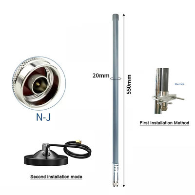 Grey High Gain 8dBi 11dBi 12dBi WiFi 2.4G 5.8G 4G LTE Helium Lora Antenna Fibre Glass Cable RG-58