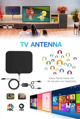 HD UHF Digital TV Antenna with Booster Amplifier and Connect Type F Male/IEC Male