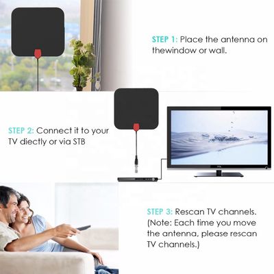 HD UHF Digital TV Antenna with Booster Amplifier and Connect Type F Male/IEC Male