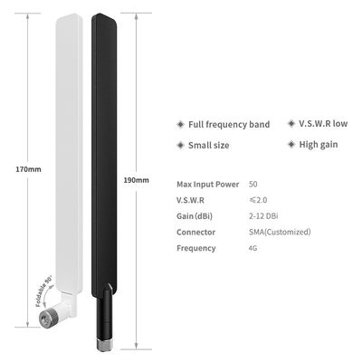 GSM Quad Band Rubber Communication Antennas with 5dBi Gain and Male Straight Connector