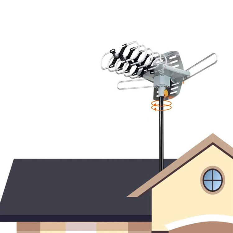 Long Range Outdoor HDTV Digital TV Antenna with Remote Control and RG174/RG58 Cable